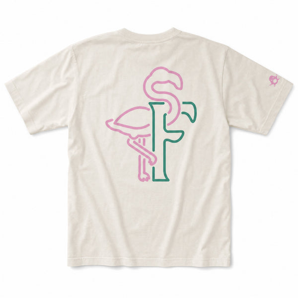 Neon South Florida Flamingos "Daiquiri" v.1 Cream Tee